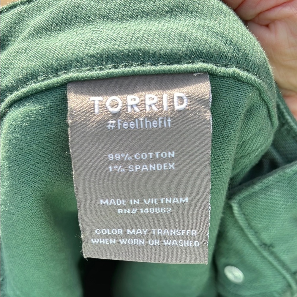 Torrid Green Cropped Ankle Jeans Relaxed Fit SZ 12S - Picture 4 of 6